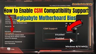 How to Enable CSM Compatibility Support gigabyte Motherboard Bios [upl. by Atnahc]