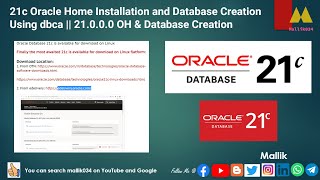 21c Oracle Home Installation and Database Creation Using dbca  21000 OH amp Database Creation [upl. by Buffo]