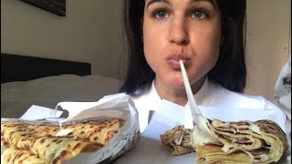 EATING Cheesy Crepes ASMRMukbang [upl. by Hsan]