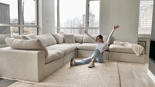 CLOUD COUCH DUPE REVIEW  interior design school [upl. by Sinnylg]