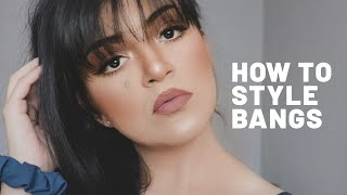 HOW I STYLE MY BANGS  super easy [upl. by Aicargatla]