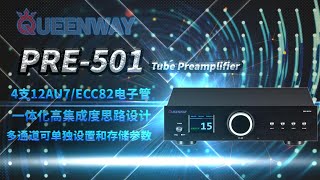 Queenway PRE501TU 12AU7ECC824 Large Dynmic Stronger Power Driving Giving Out Tube Preamplifier [upl. by Saduj]