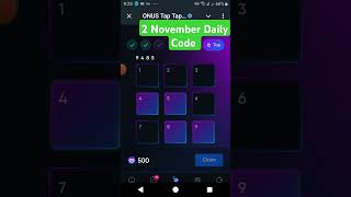 Onus Daily Code 3 November ONX daily code  Daily Code Onus Tap Tap  Onus 3 November ONX code Onus [upl. by Casey]