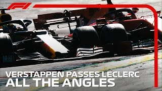 Verstappens Pass On Leclerc  All The Angles  2019 Austrian Grand Prix [upl. by Yerffe]