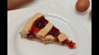 CROSTATA ALLA MARMELLATA DI FRAGOLE fatta in casa buona e friabile [upl. by Queri]