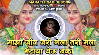 Majha Jiv Jari Gela Tari Mala Bhetaya Yeu Nako Marathi Sad DJ Song Roadshow Remix DJ Mari Bhai [upl. by Elsi]