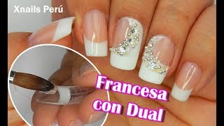 Aprende a realizar un ELEGANTE FRANCÉS en Uñas Acrilicas 💅 con Moldes Dual 😍 [upl. by Snyder23]