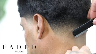 BARBER TUTORIAL LOW TAPER FADE HAIRCUT FOR BEGINNERS [upl. by Eustashe149]