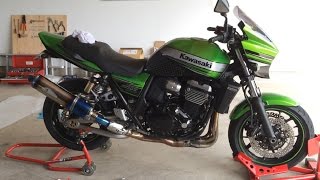 ZRX1200DAEG マフラー交換 Kfactory [upl. by Aihsyak]