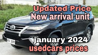 Updated price january 2024 New arrival usedcars prices [upl. by Akinit682]