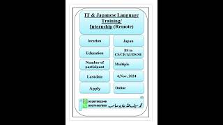 IT amp Japanese Language Training Internship Remote Success spectrum job information [upl. by Thera]