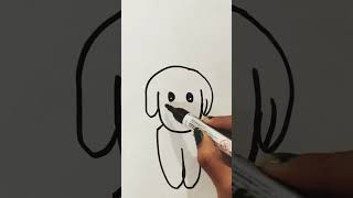 How to Draw a cute puppy very easy drawing youtubeshorts art [upl. by Monto]