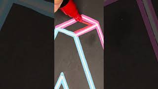 3d “M” with Neon lights 🤩❤️artshorts uniquart art [upl. by Zeus]