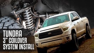 3quot Lift  Front Coilover Suspension  Toyota Tundra  Install [upl. by Ephrayim]