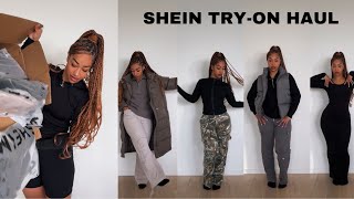 SHEIN WINTER TRYON HAUL  JACKETS PANTS SWEATERS ETC [upl. by Jamel545]