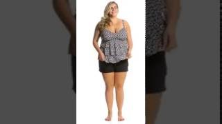 Penbrooke Plus Size Double Diamond Triple Tier Tankini Top  SwimOutletcom [upl. by Ultima]