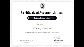 Hackerrank software engineer intern Certificate exam Solutions [upl. by Arehahs924]