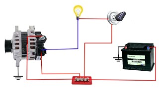 2 pin alternator wiring diagram 💯✅️ how to wiring 2 pin alternator 🧲 [upl. by Nylrebma934]