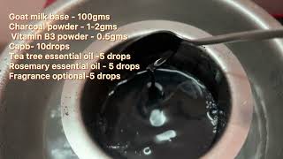 Making of charcoal soapMelt n pouroily skinDIY SOAPsoapmaking organic homemade soap [upl. by Ytok]