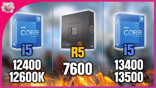 Ryzen5 7600 vs i513500 vs i513400 vs i512600K vs i512400  Real Gaming Benchmark  1080p [upl. by Arihsaj90]