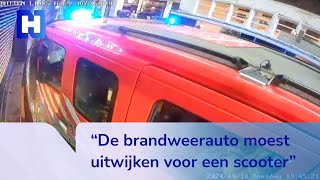 Brandweer moet uitwijken en rijdt dwars door pui van hotel in binnenstad Amsterdam [upl. by Ardnuyek]