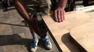 How to Cut Oak Worktop Using a Cordless Jigsaw [upl. by Ivgnout]