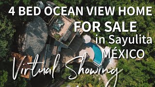 Villa Encanto Ocean View home for Sale in Sayulita Mexico [upl. by Alyac729]