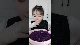 ASMR purple crushed ice eating crushedice icebites bigbitesice [upl. by Boykins]