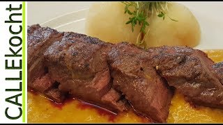 Hasenrückenfilet rosa braten Omas Rezept für besten Hasenrücken [upl. by Eleda]