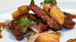 Receta de Filete de Puerco con Salsa de Piña Asada Picante [upl. by Mit]