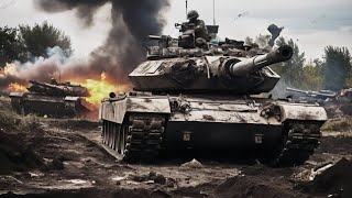 A convoy of M1A2 Abrams tanks was surprised by a Russian military attack on the way T72 tanks brok [upl. by Nigen]