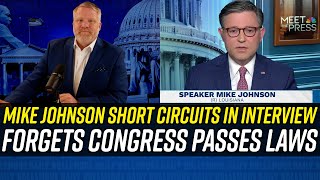 Speaker Mike Johnson GLITCHES OUT  Admits to Committing Obstruction for Donald Trump [upl. by Rani835]