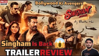 Singham Again Movie Review Hindi  Ajay Devgan  Akshay  Tiger  Aj Bolta Hai  Singham Is Back 😱 [upl. by Ymiaj434]