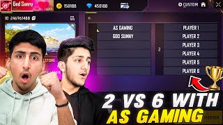 2 Vs 6 With As Gaming Pro Subscribers🤯😨 Free Fire India [upl. by Iey]