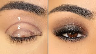 How To Easiest BlackBrown Smokey Eyes with 2 Eyeshadows [upl. by Ardnaeel]