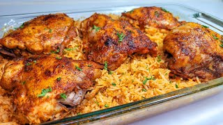 OVEN BAKED CHICKEN amp RICE  one pan dish lazy mans style [upl. by Acemat]