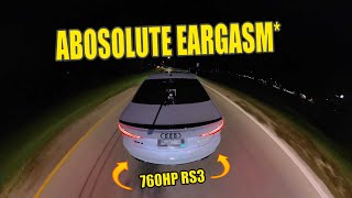 700 HP RS3 PURE EXHAUST TONE PURE SOUND 5 cylinder MINI V10 SOUNDS stage 3 unitronic TTE700 [upl. by Cristy405]