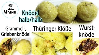 Thüringer Klöße halb halb aus GEKOCHTEN und ROHEN Kartoffeln selber machen [upl. by Hedwig748]