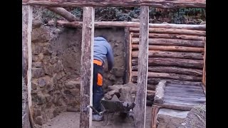 Building an Epic Log and Rock Cabin with a Rock Fireplace Heater – Base Camp Project [upl. by Terr]