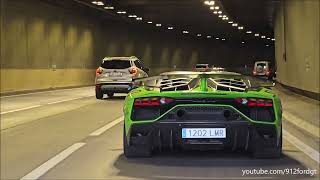 Aventador SVJ RACE EXHAUST INSANE TUNNEL SOUND amp DOWNSHIFTS [upl. by Aicella]