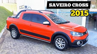 Saveiro Cross Cabine dupla 2015 na cor laranja bem completa [upl. by Rillis289]