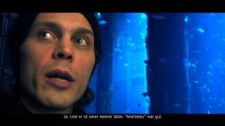 HIM  INTERVIEW  Ville Valo shows his tattoo in front of the AquaDom German subtitles PitCam [upl. by Gwendolen]