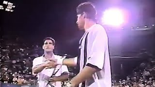 Pete Sampras vs Mark Philippoussis 1996 US Open R4 Highlights [upl. by Ecinahs]