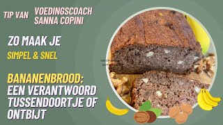 Recept gezond bananenbrood [upl. by Ataynek997]