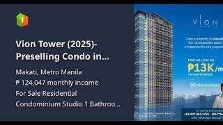 Vion Tower 2025 Preselling Condo in Makati Studio 27 sqm [upl. by Eldnar]