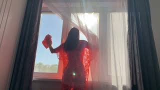 Transparent dress window cleaningseethroughdress [upl. by Yltneb737]