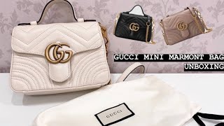 Mini Gucci Marmont Bag With Top Handle UNBOXING [upl. by Tatianas]