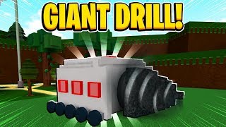 GIANT WORKING DRILL In Build A Boat For Treasure In Roblox [upl. by Cordelia651]