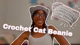 How to crochet a cat beanie Beginner friendly and quick [upl. by Green543]