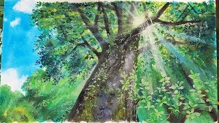 🌿 Gouache painting  the secret world of Arrietty  Ghibli Background  Miya HIMI gouache [upl. by Atnahsal]